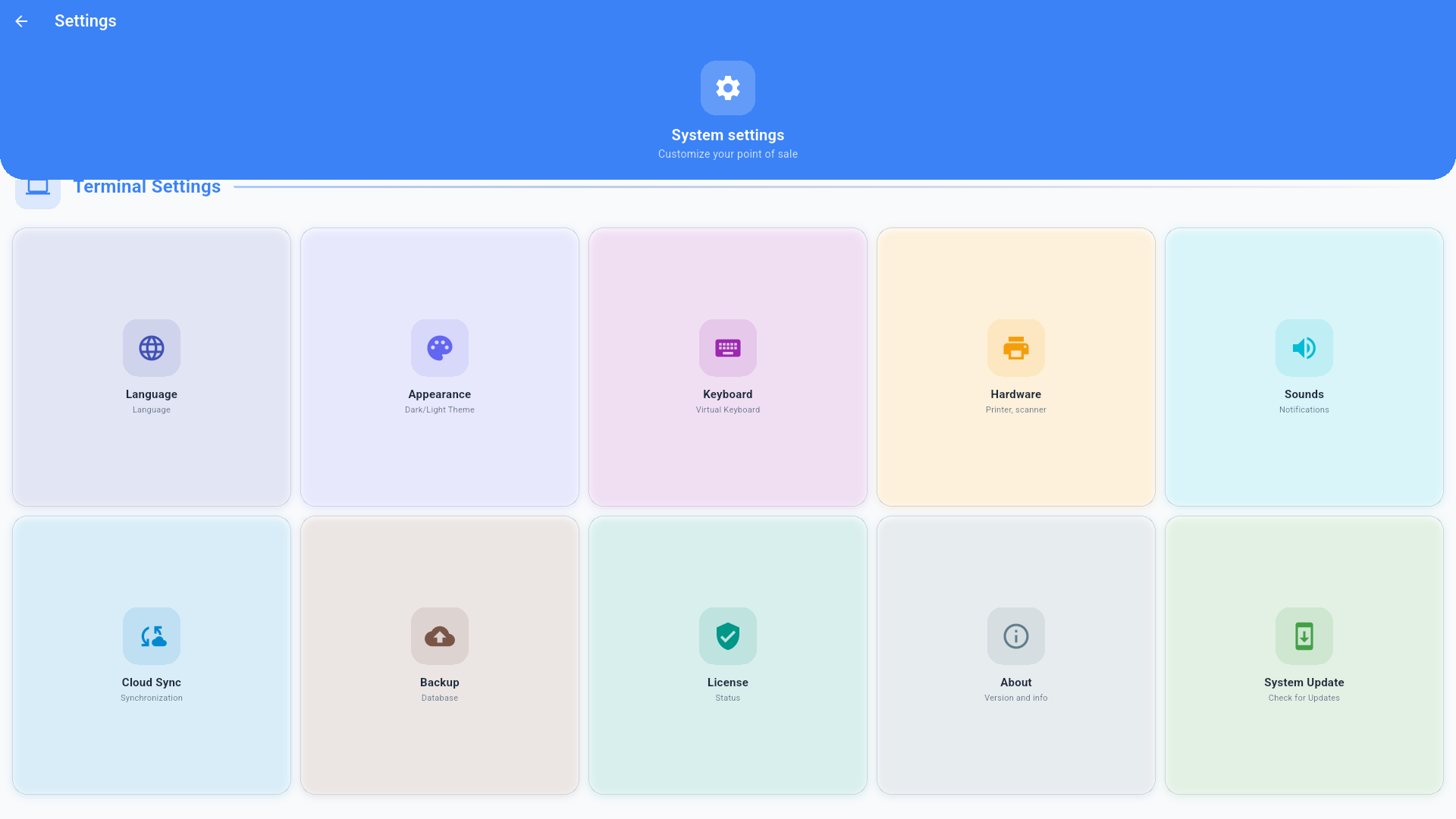 Settings - terminal